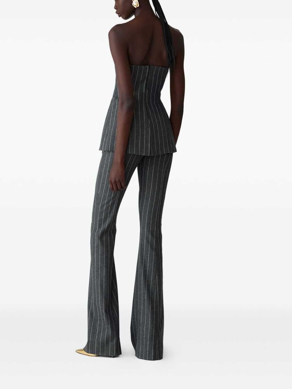 pinstripe-pattern double-breasted top - 3