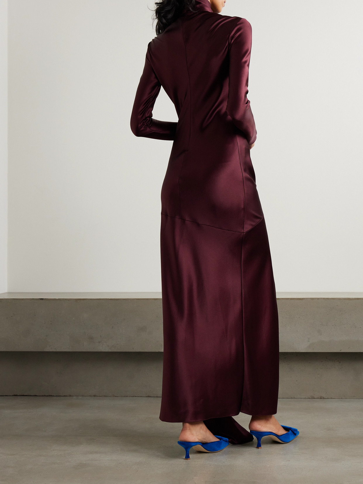 Emilie Tie-detailed Satin Gown - 3