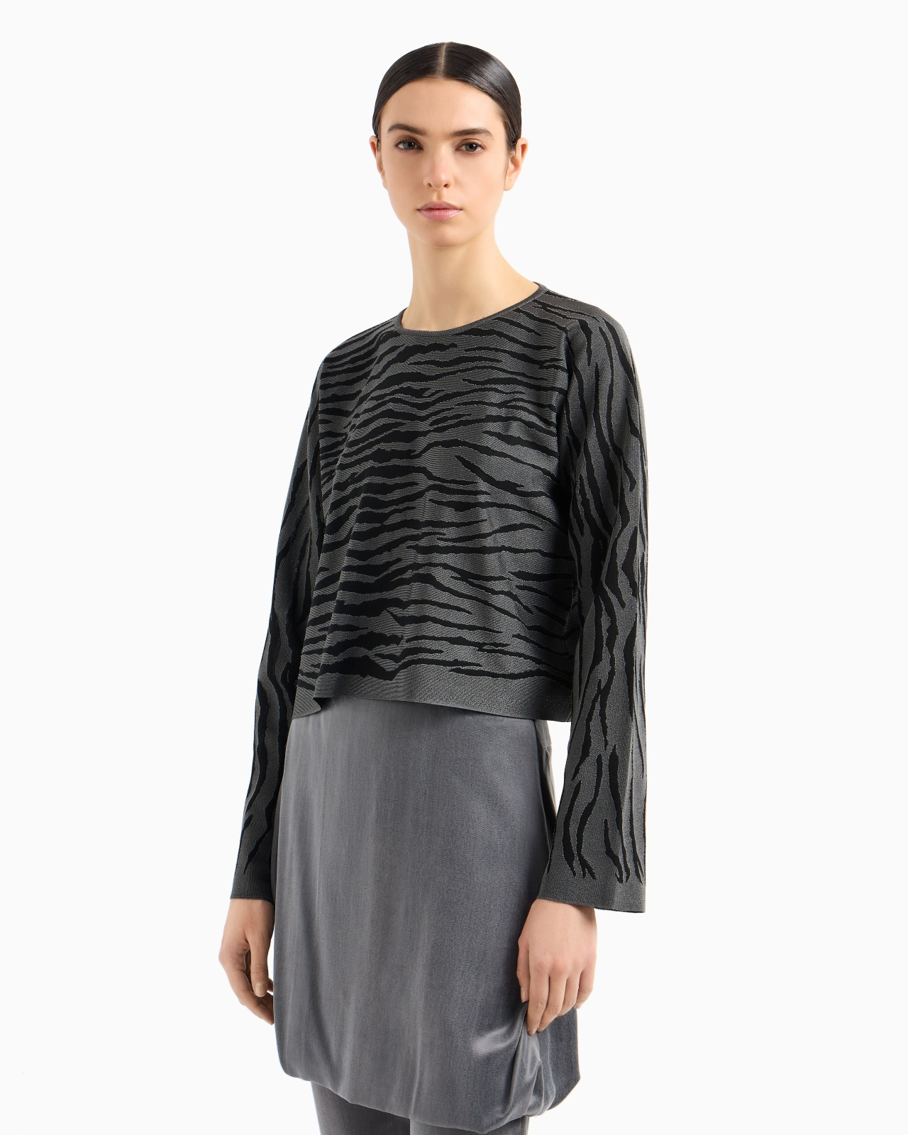 VISCOSE JACQUARD BLEND CREW-NECK JUMPER - 4