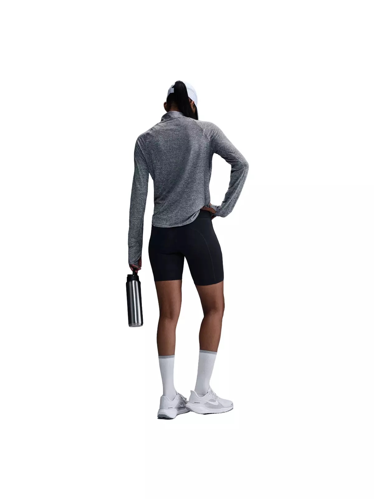 Women's Swift Dri-FIT UV 1/4-Zip Running Top-Grey - 5