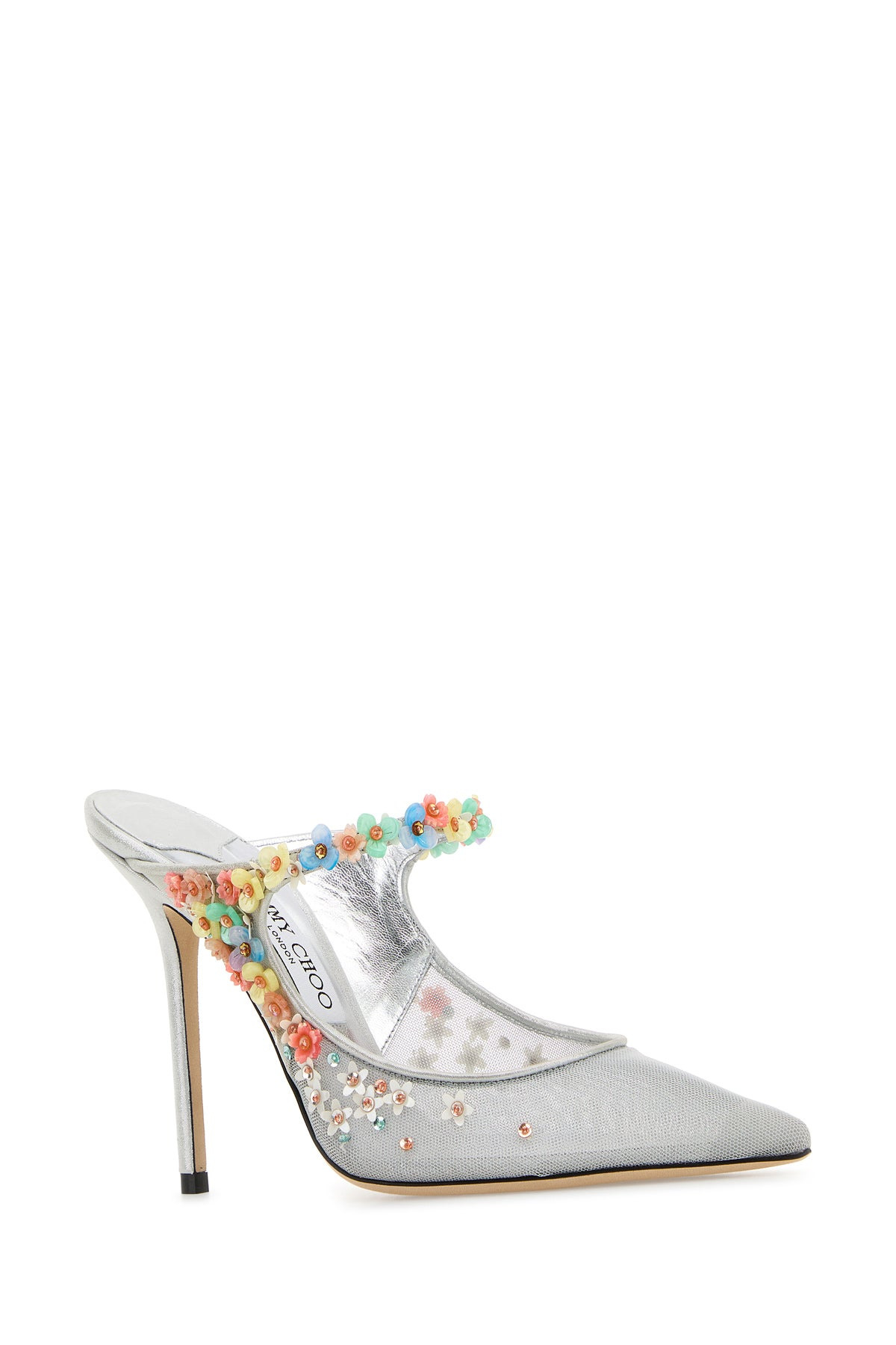 Silver mesh Daisy mules - 2