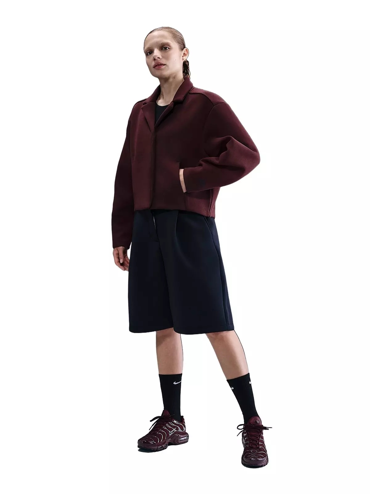 Women's Sportswear Tech Fleece Tailored Jacket -Burgundy - 4