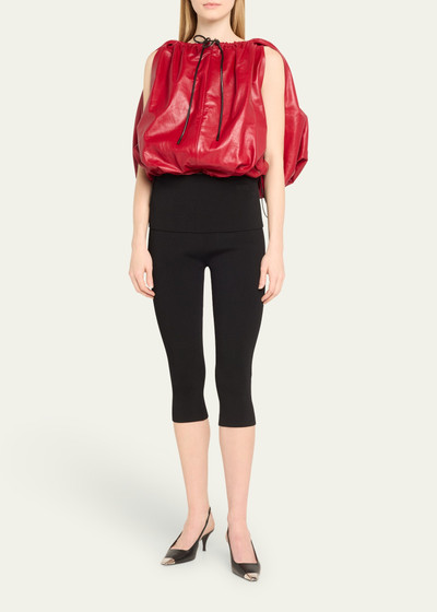 3.1 Phillip Lim Drawcord Leather Cocoon Top outlook