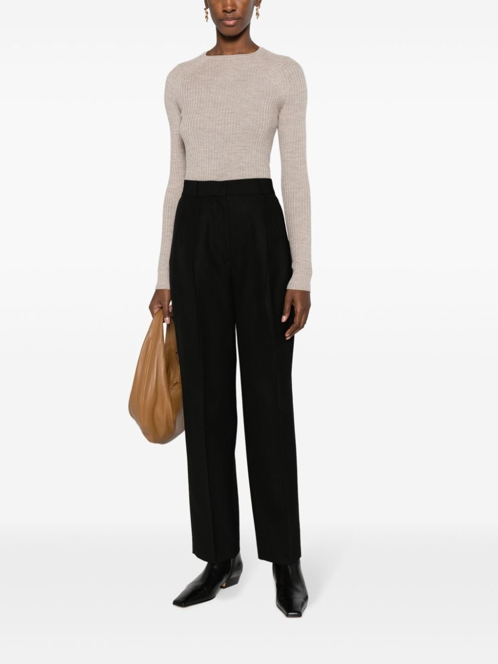 high-waisted pleated trousers - 2
