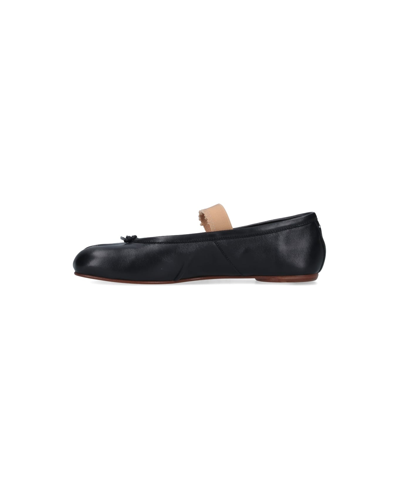 'tabi' Black Nappa Ballet Flats - 3