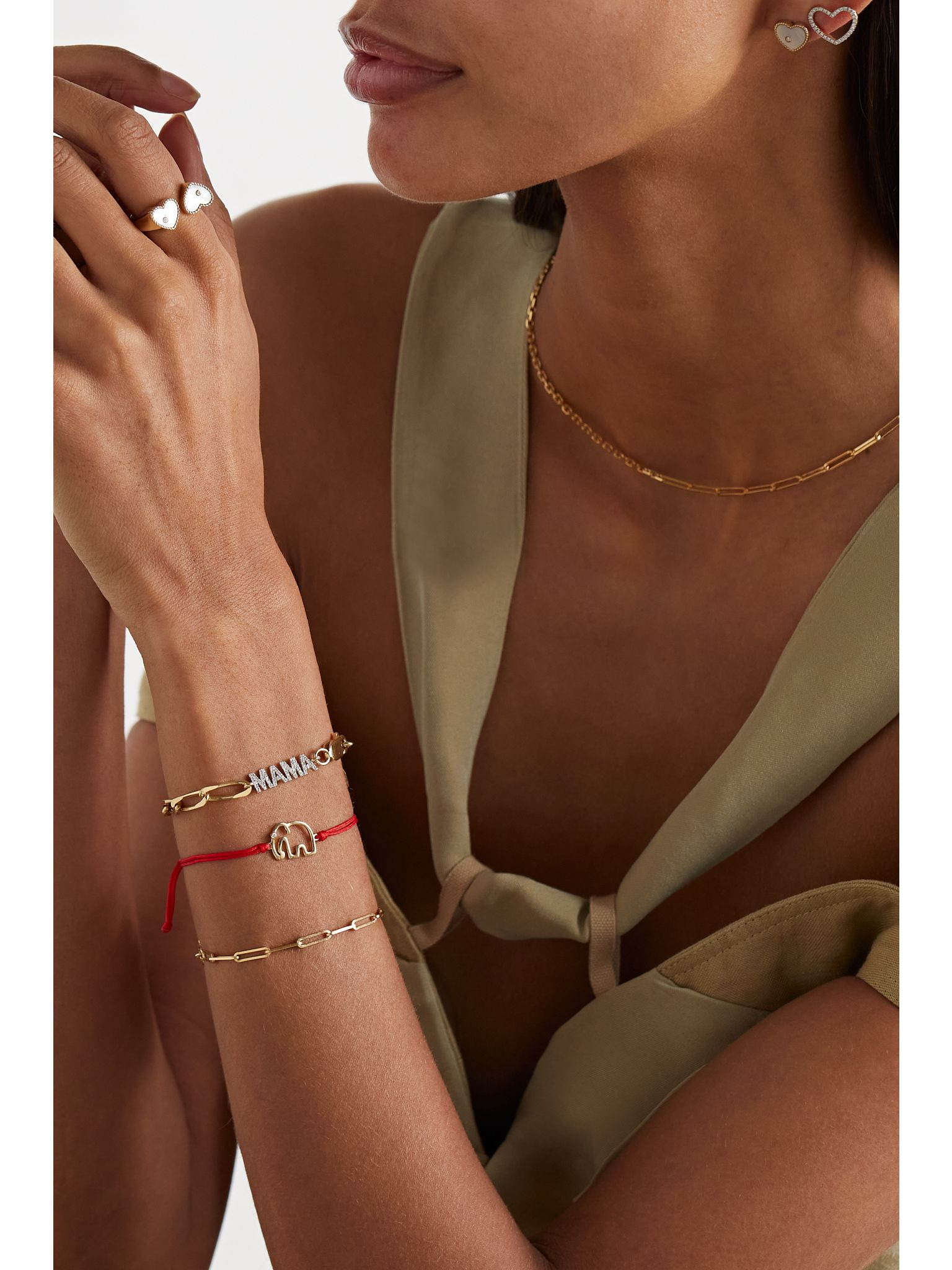Mama 9- and 18-karat gold diamond bracelet Gold - 5