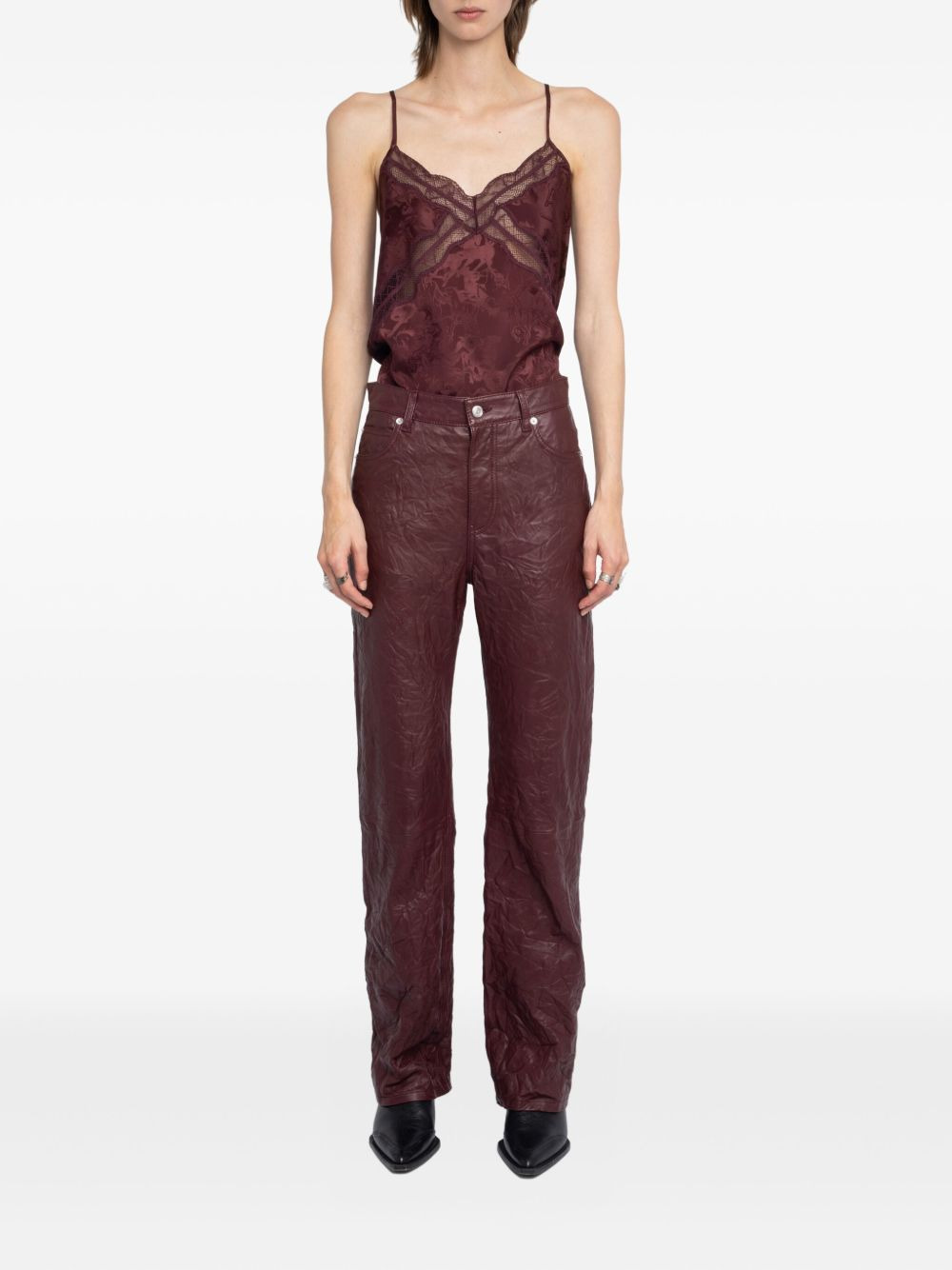 crumpled leather trousers - 2