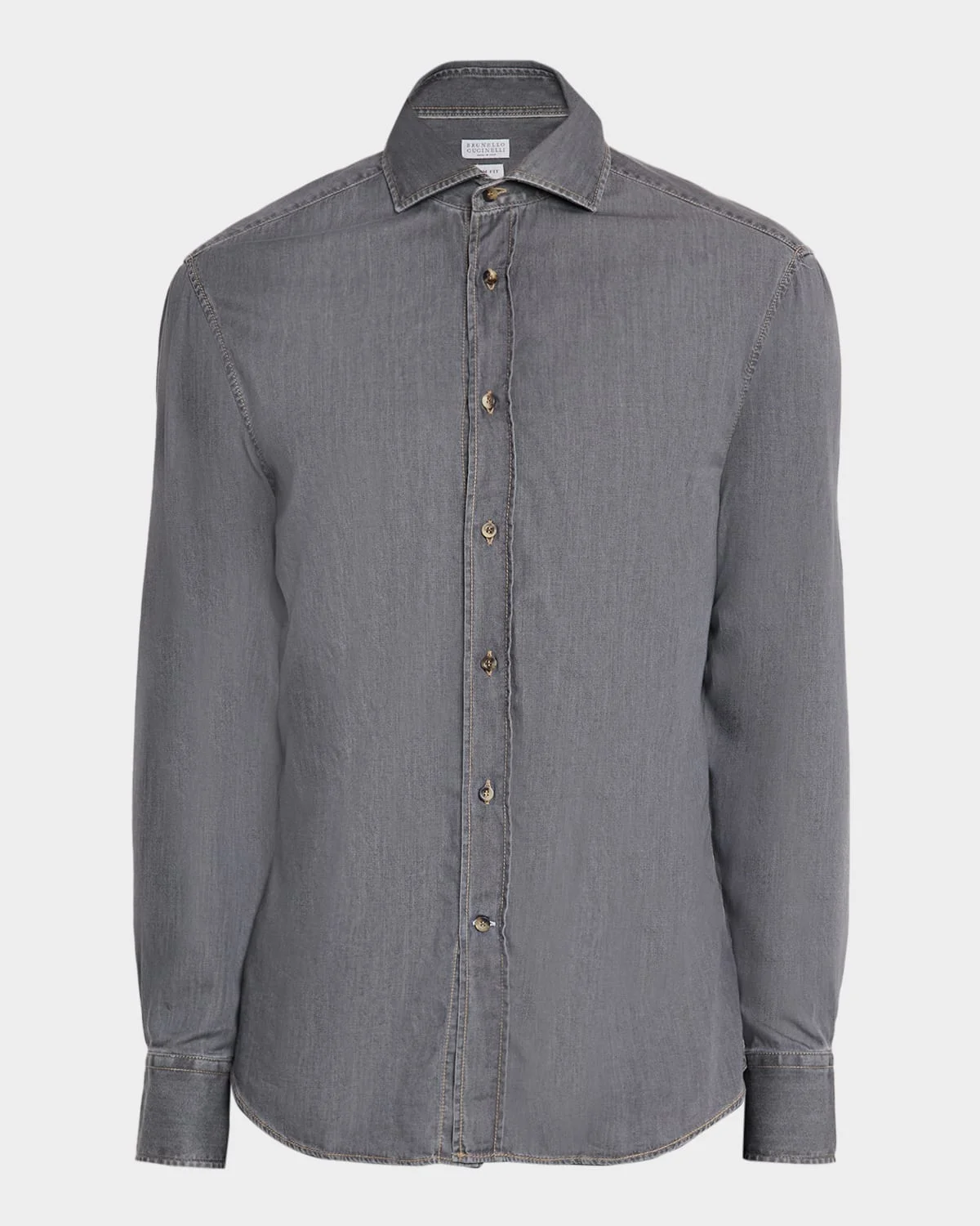 Men's Denim Slim-Fit Shirt - 1