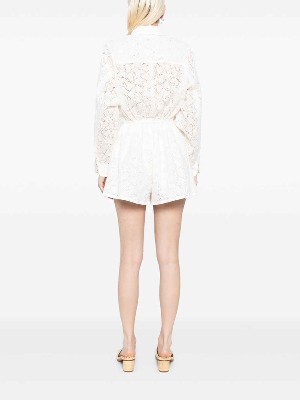 Zimmermann heart motif linen Playsuit - 2