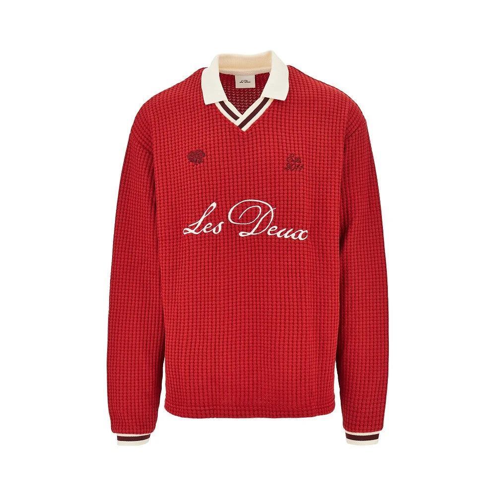 Les Deux Knitted Polo Shirt Red Men - 1
