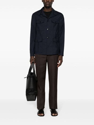 Canali button-up wool military jacket outlook