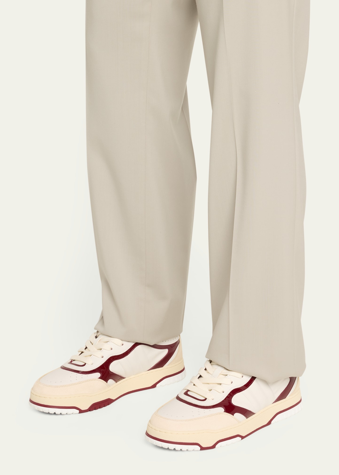 Men's Re-Web Suede and Calf Patent Leather Sneakers - 2