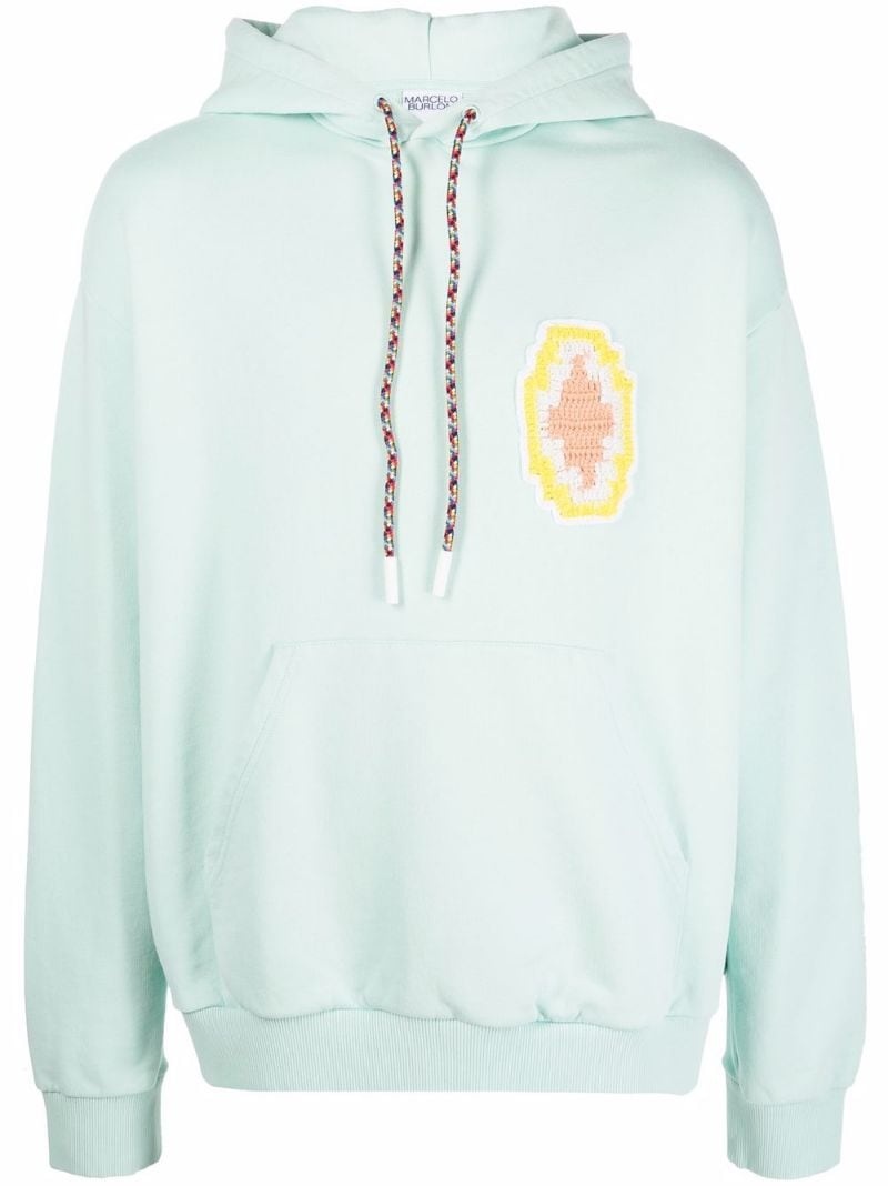 macramé Cross patch hoodie - 1