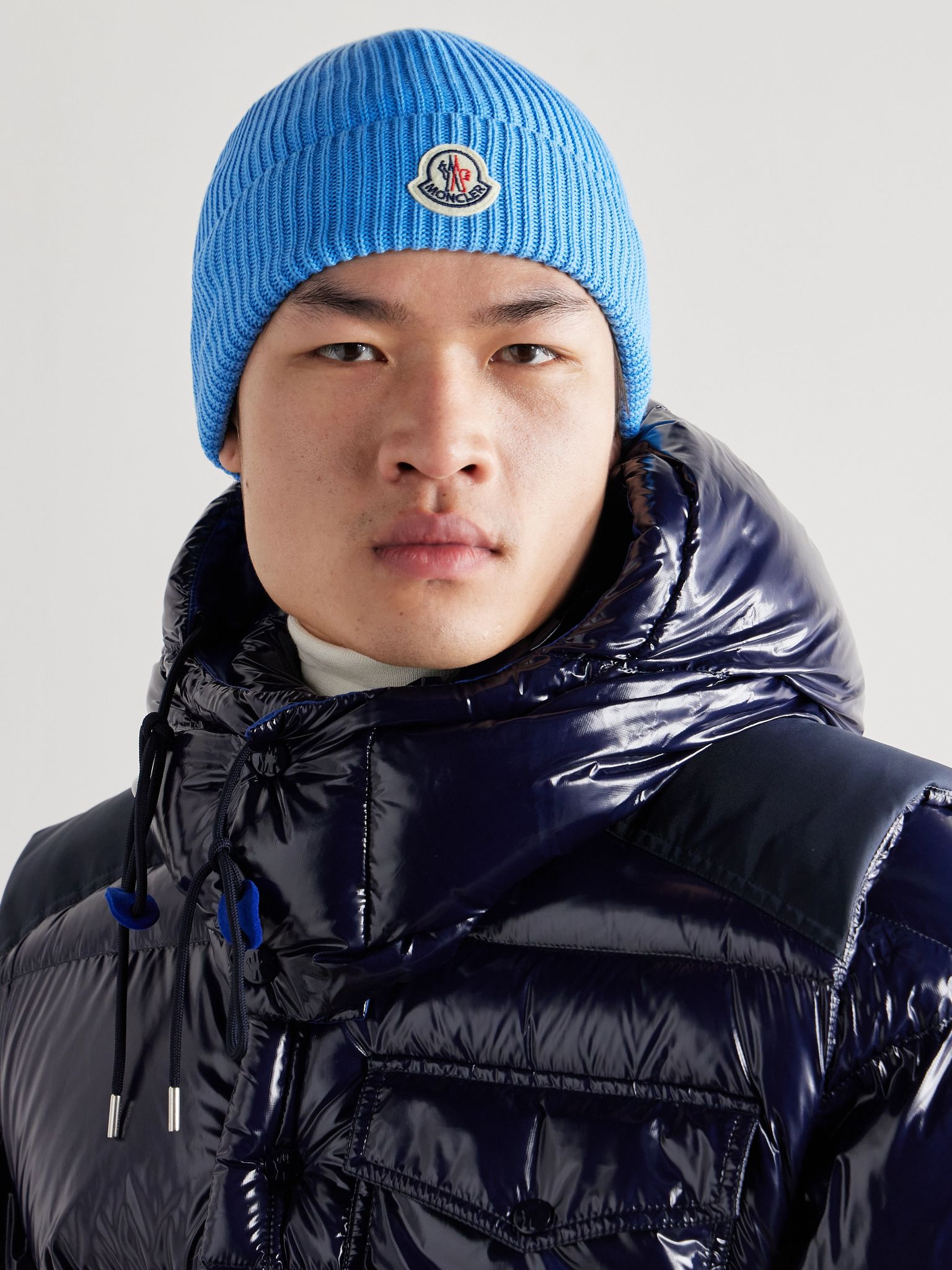 Logo-Appliquéd Ribbed Cotton Beanie Light blue - 2