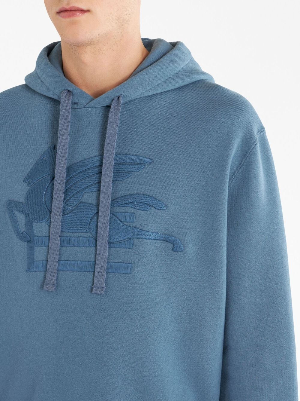 logo-embroidered cotton hoodie - 4