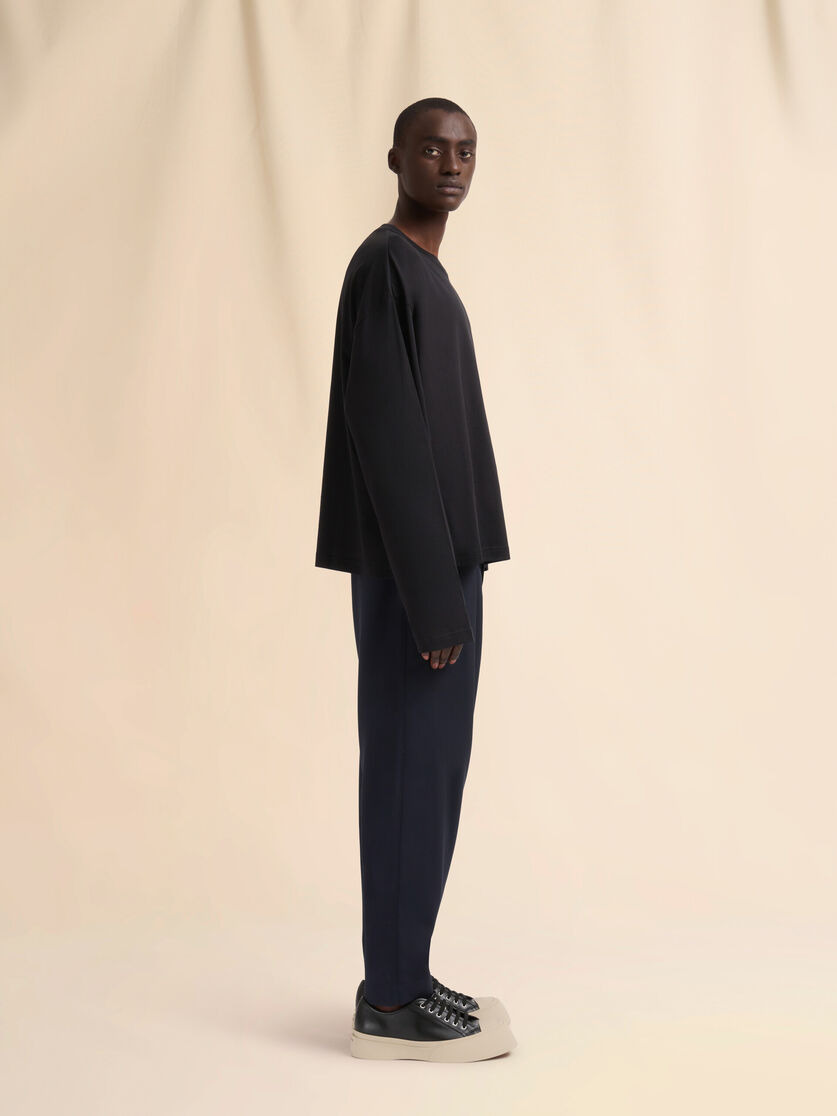 BLACK OVERSIZED JERSEY COTTON T-SHIRT WITH MARNI LABEL - 5