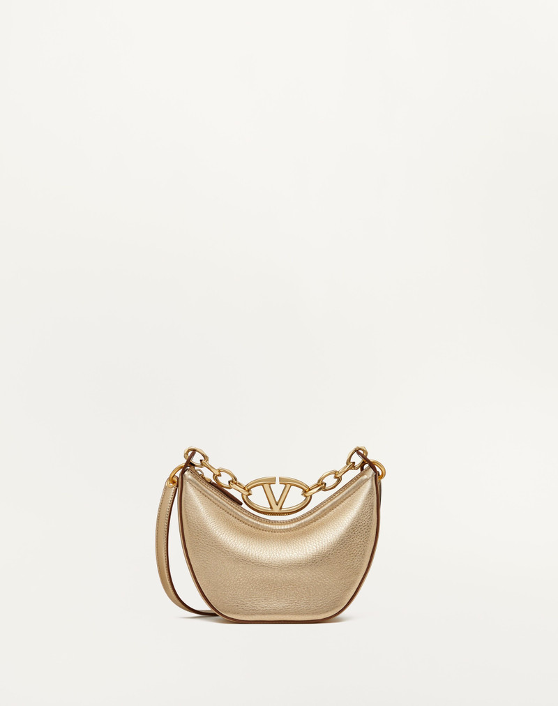VLOGO MOON MINI HOBO BAG IN METALLIC CALFSKIN WITH CHAIN 1