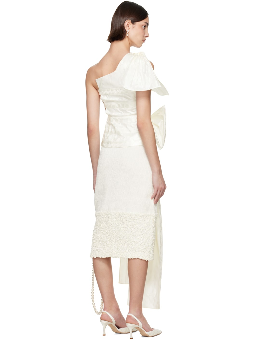 SSENSE Exclusive Bridal Capsule Beatrice Bow Top - 3