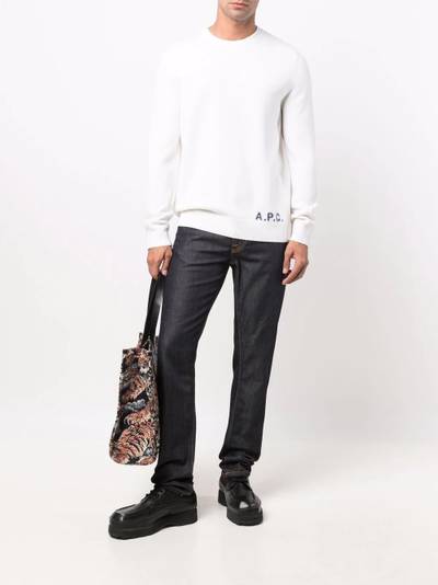 A.P.C. embroidered-logo wool jumper outlook