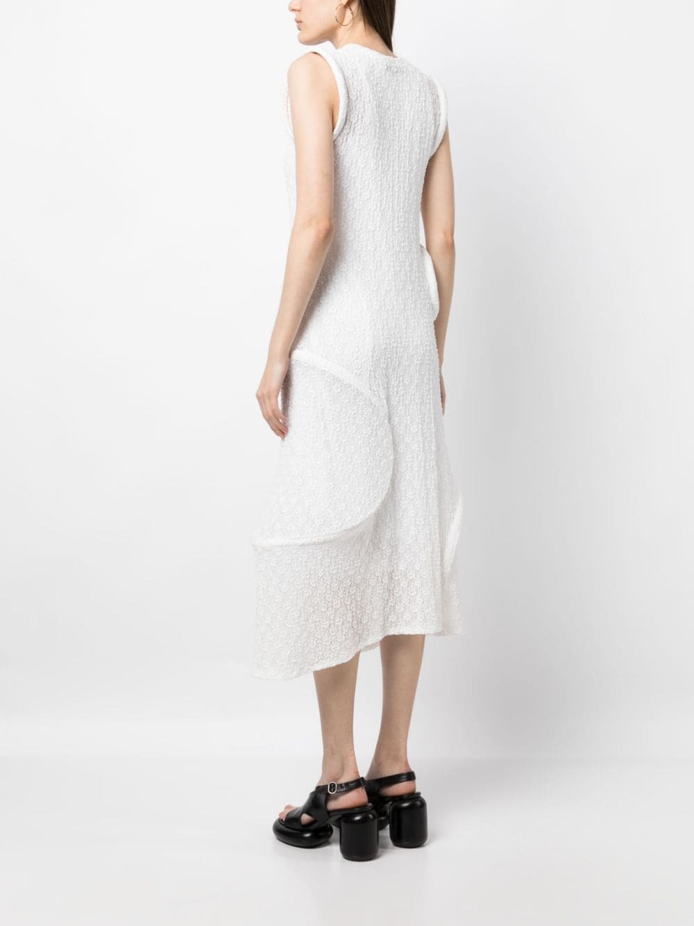 panelled textured-finish midi dress - 4