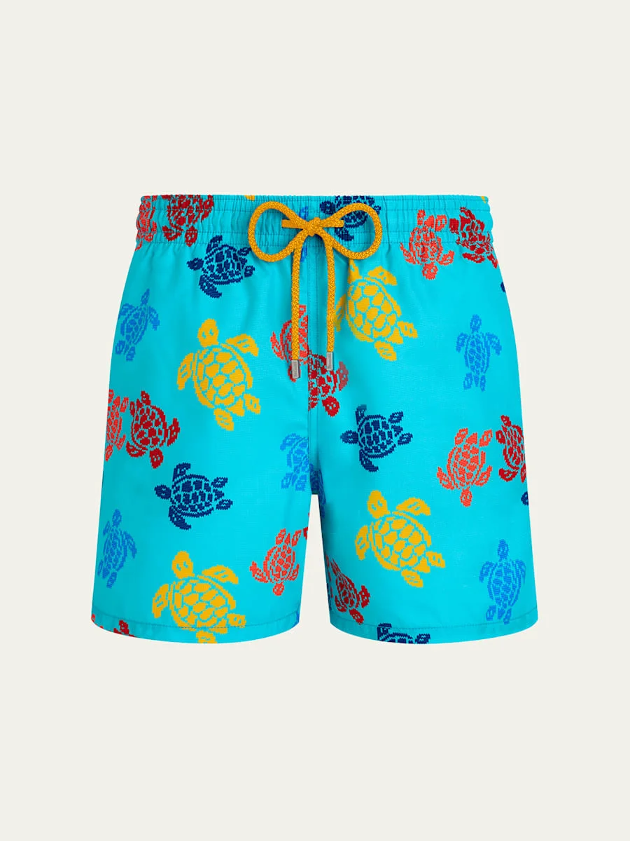 Men's Multi Turtle-Print Swim Shorts - 1