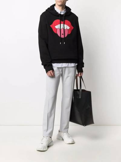 Lanvin mouth patch drawstring hoodie outlook