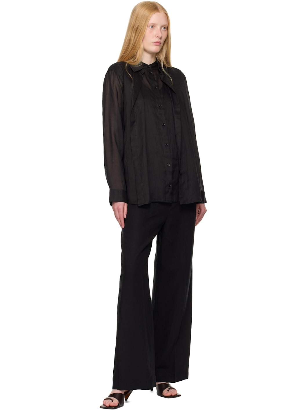 Black Double Collar Shirt - 4