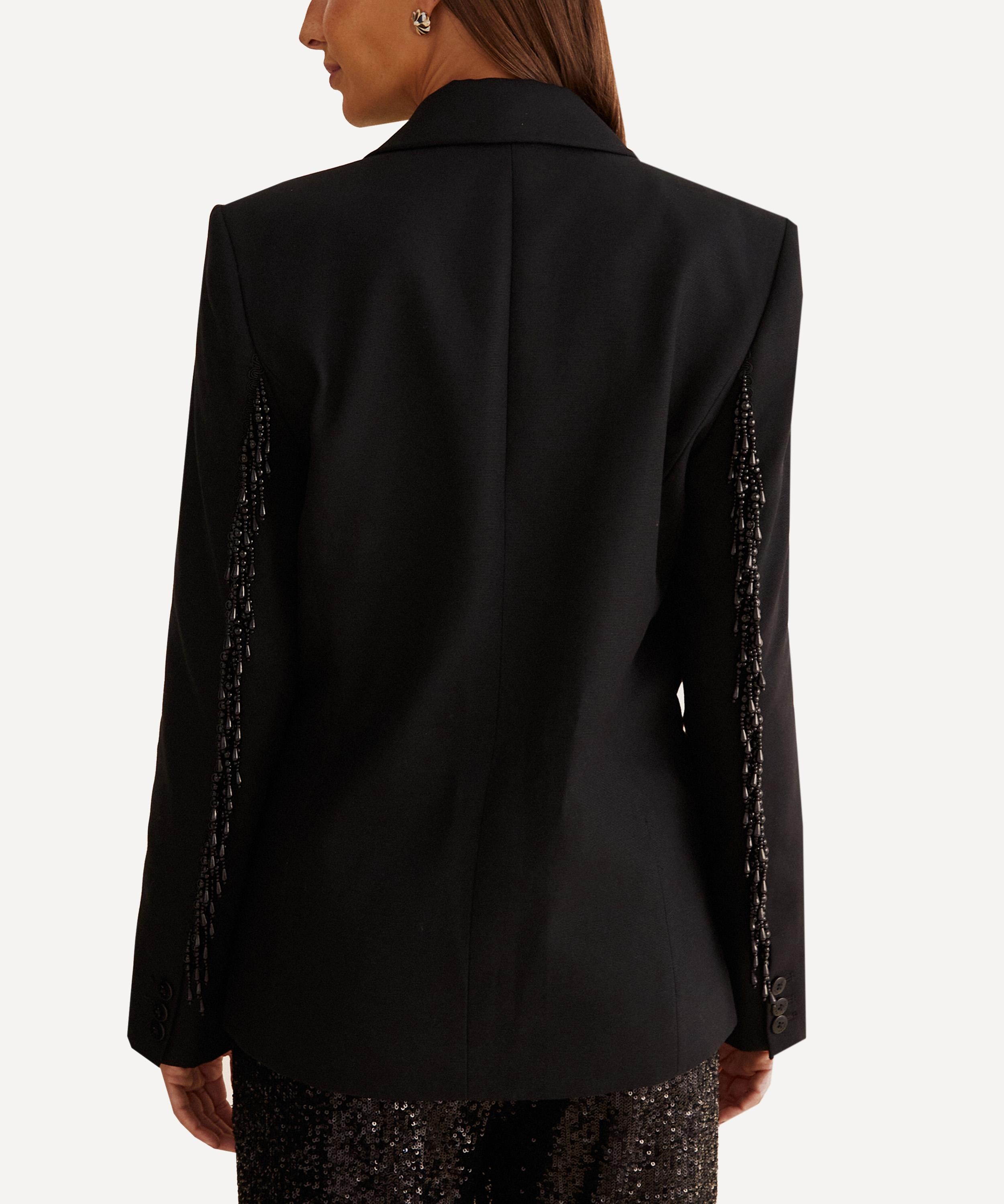 Black Fringe Blazer - 3