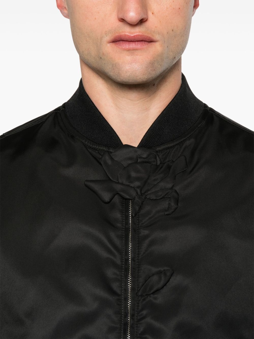 floral-embroidered bomber jacket - 5