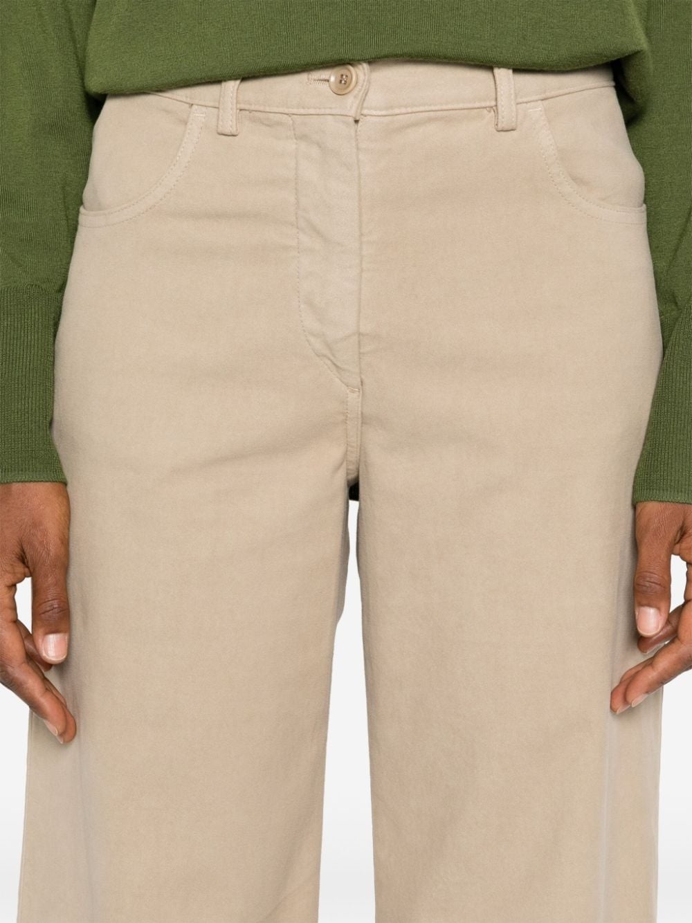 fustian high-waisted trousers - 5