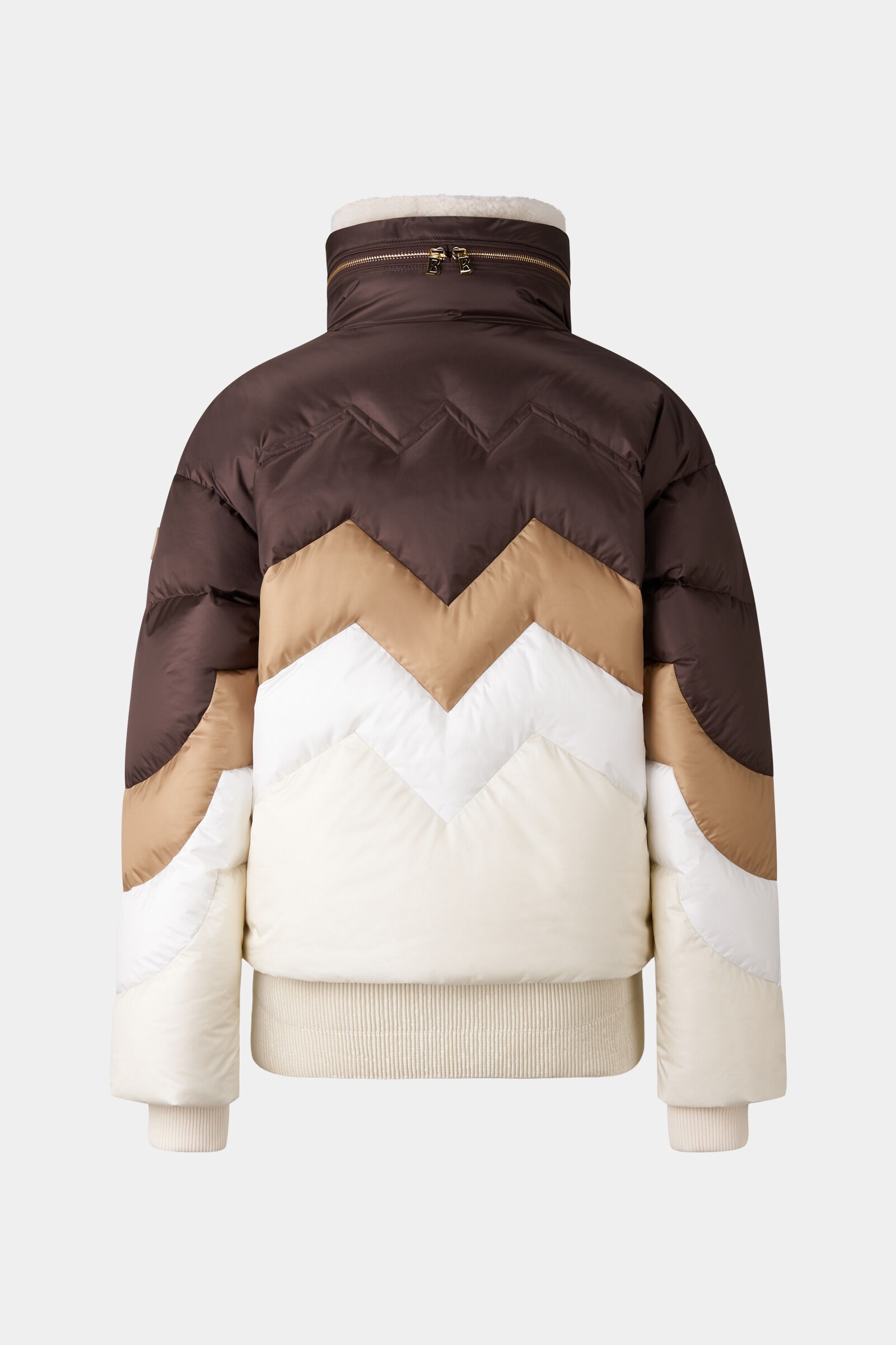 Vanja Down ski jacket in Dark brown/Off-white - 3