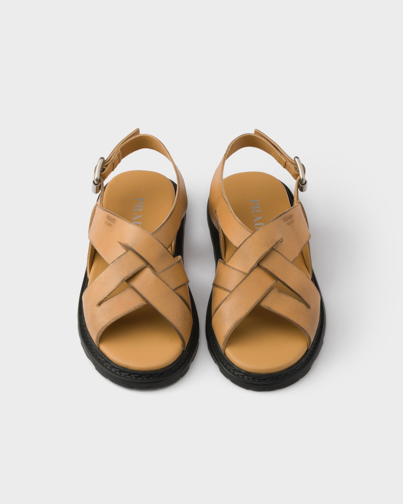 Antiqued leather sandals 4