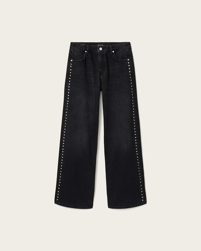 SWAY STRAIGHT LEG STUDDED JEANS - 1
