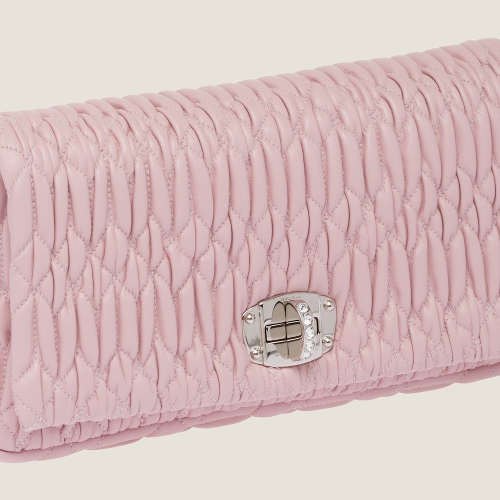 Miu Crystal Cloqué Nappa leather bag - 4