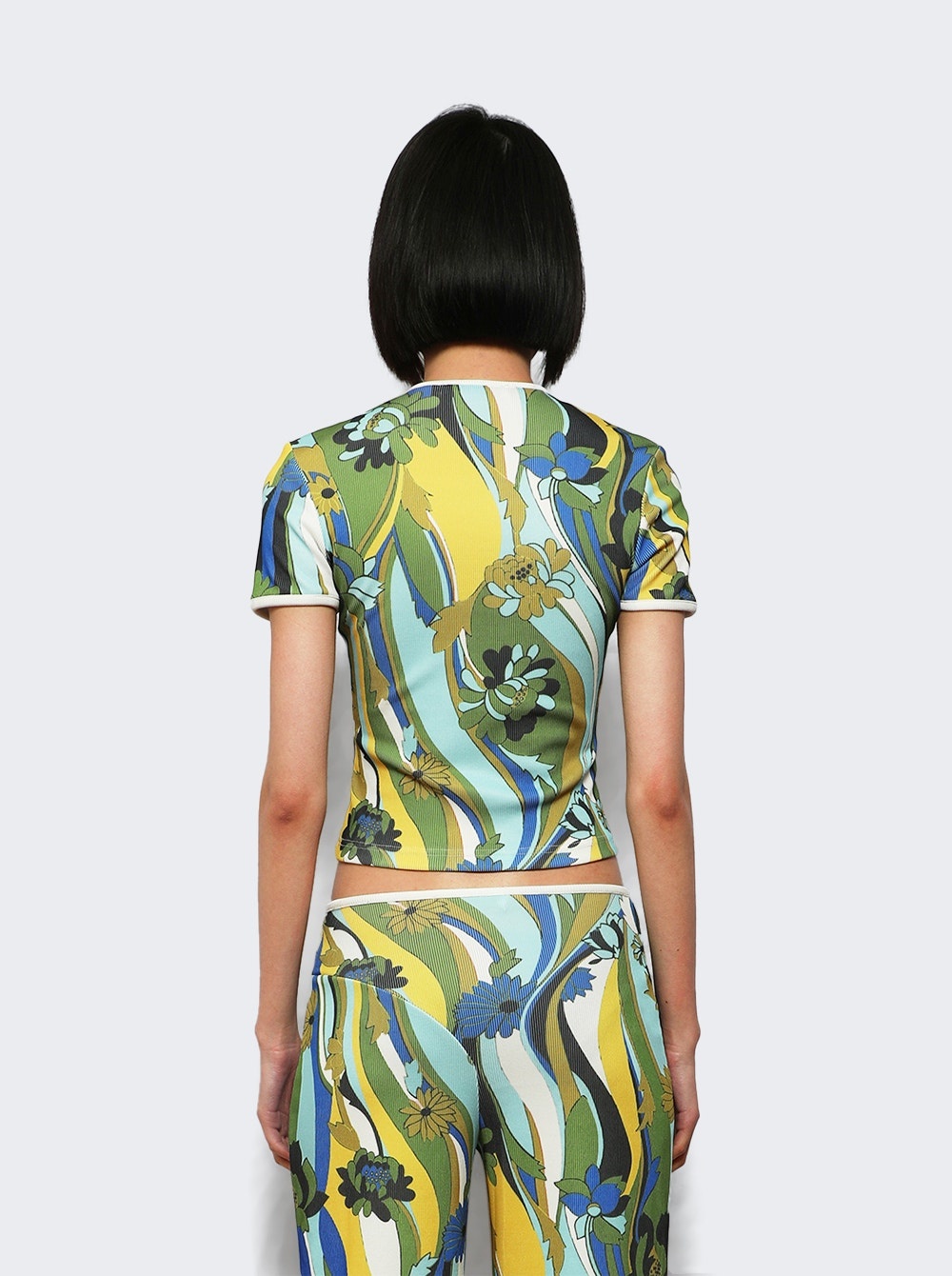 Open Twist Tee Acidic Floral Print - 4