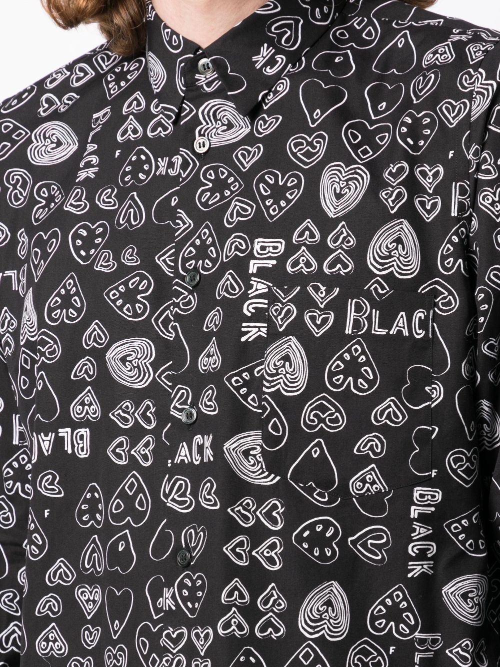 HEART-PRINT COTTON SHIRT - 2