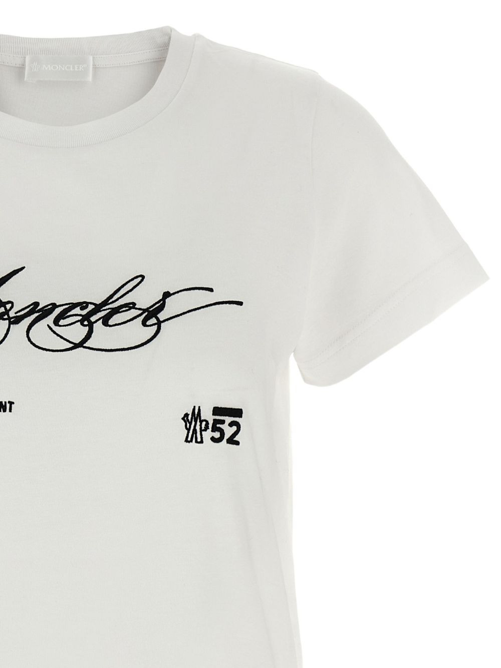 embroidered cursive-logo cotton T-shirt - 4