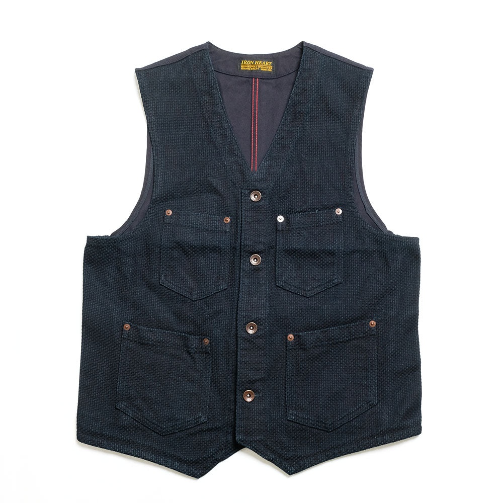 14oz INDIGO DOBBY WORK VEST - IHV-50 - 1