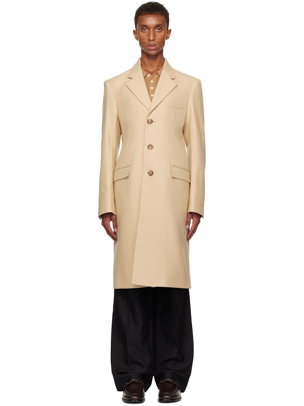 Beige Twill Coat - 1