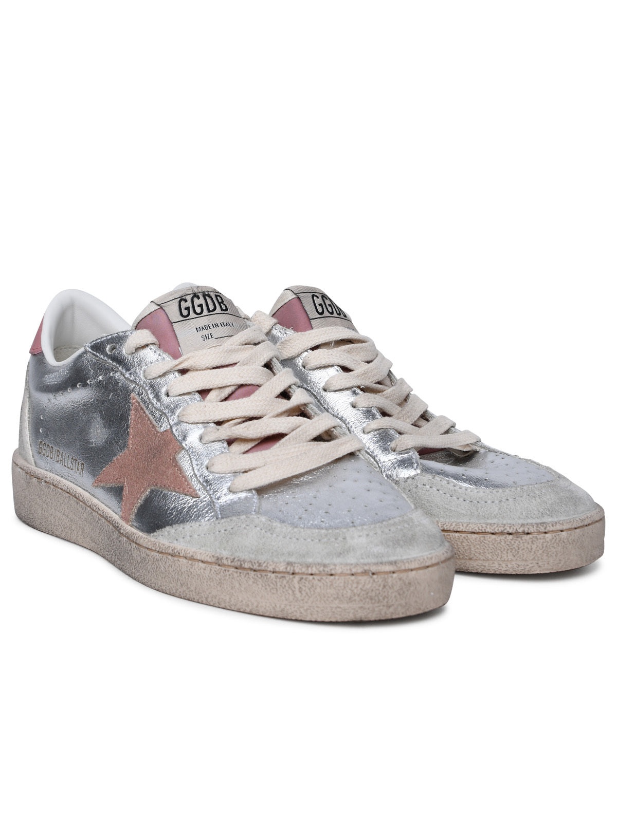 Golden Goose Woman 'Ball Star' Silver Leather Sneakers - 2