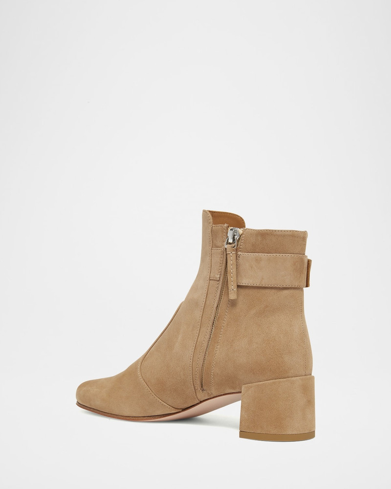 Roger Vivier Tres Vivier Suede Buckle Ankle Booties outlook