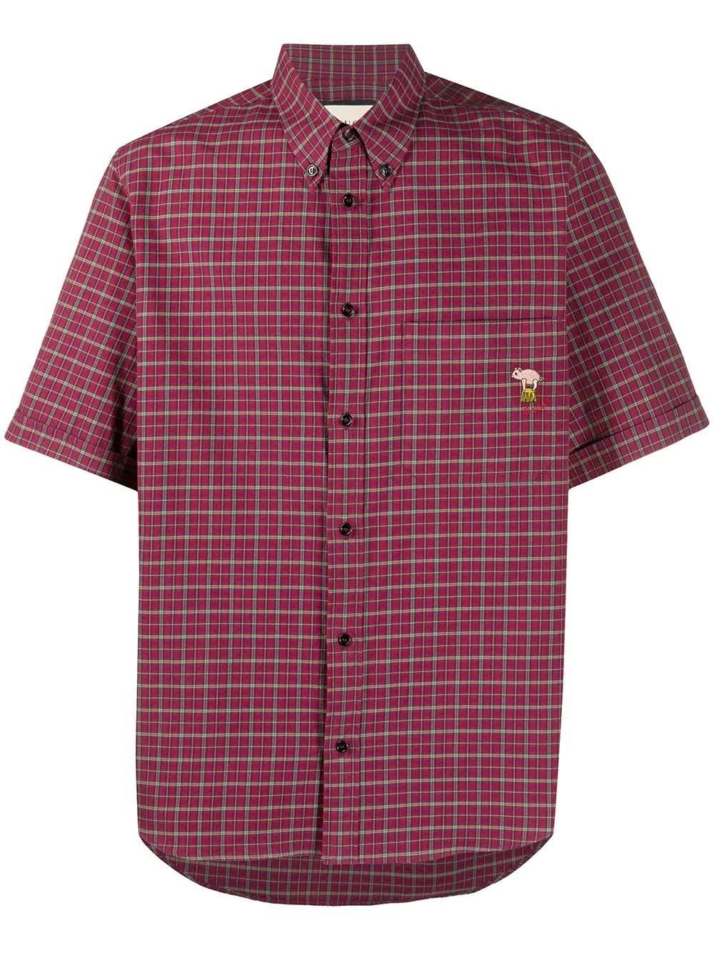 checked button-down shirt - 1