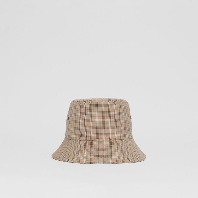 Check Technical Cotton Bucket Hat 1