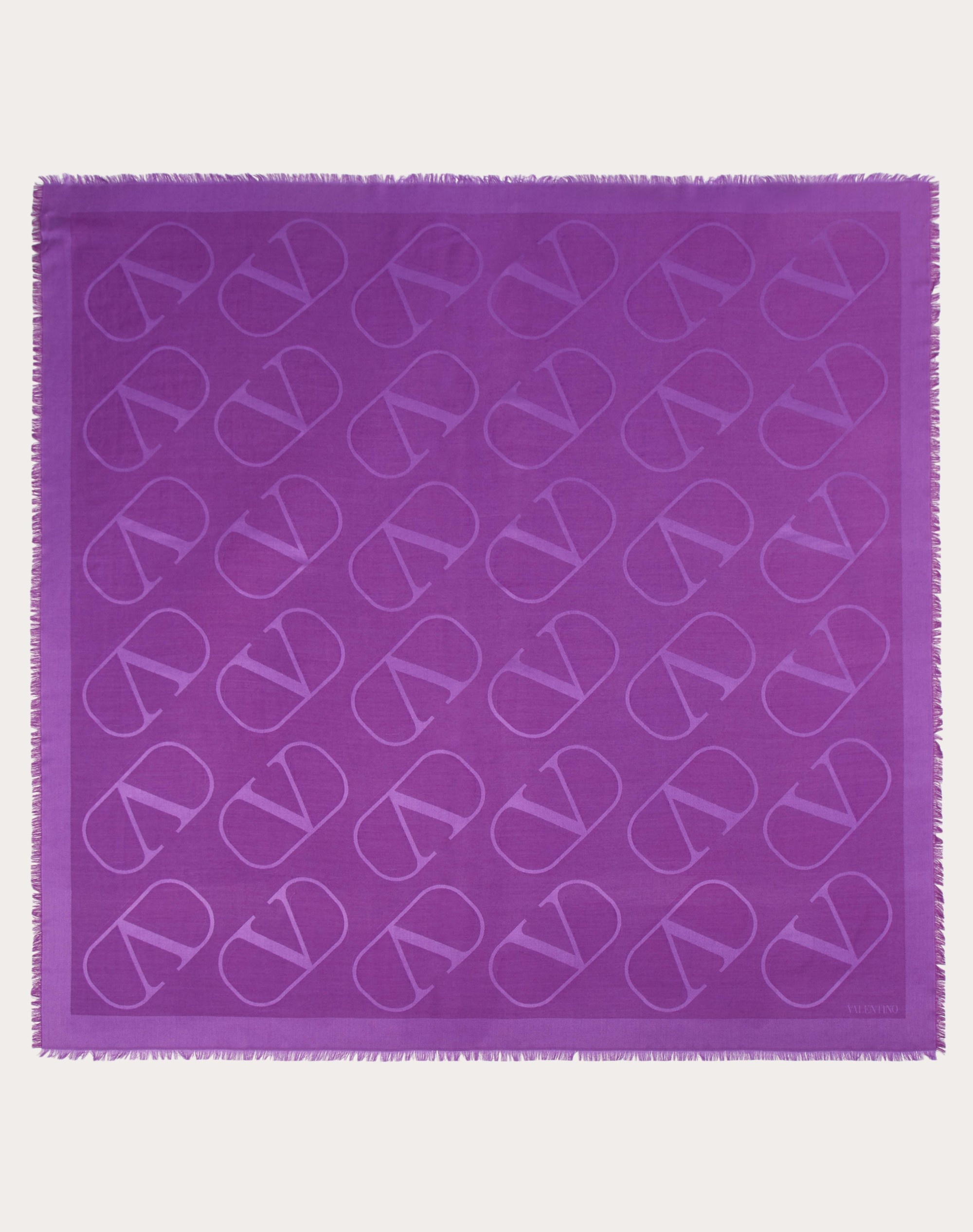 VLOGO SIGNATURE JACQUARD SHAWL IN SILK AND WOOL 140X140 CM - 1