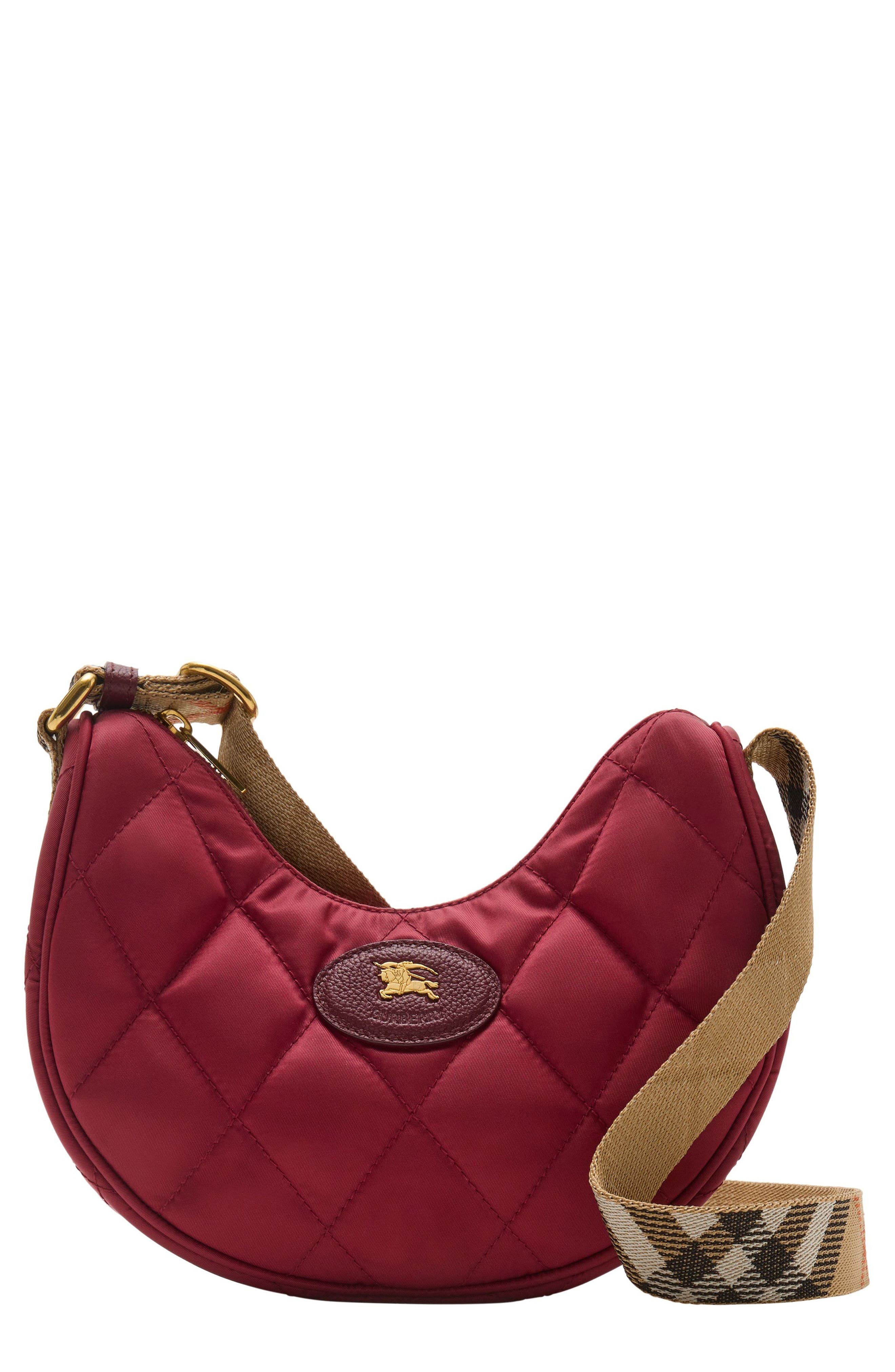 burberry Horseshoe Quilted Nylon Crossbody Bag in Cherry Red at Nordstrom - 1