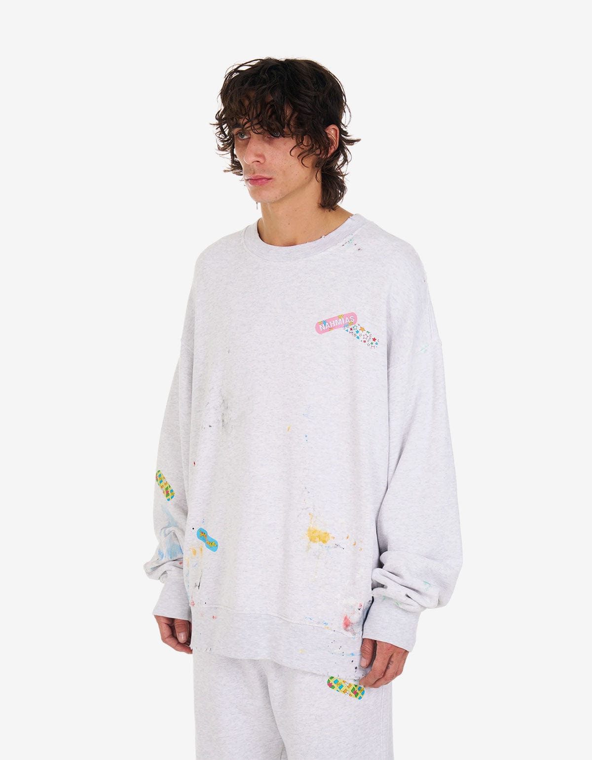 Nahmias Grey Bandaid Sweatshirt - 2