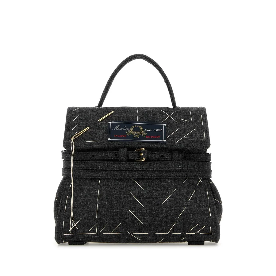Moschino Dark Grey Fabric Handbag - 1