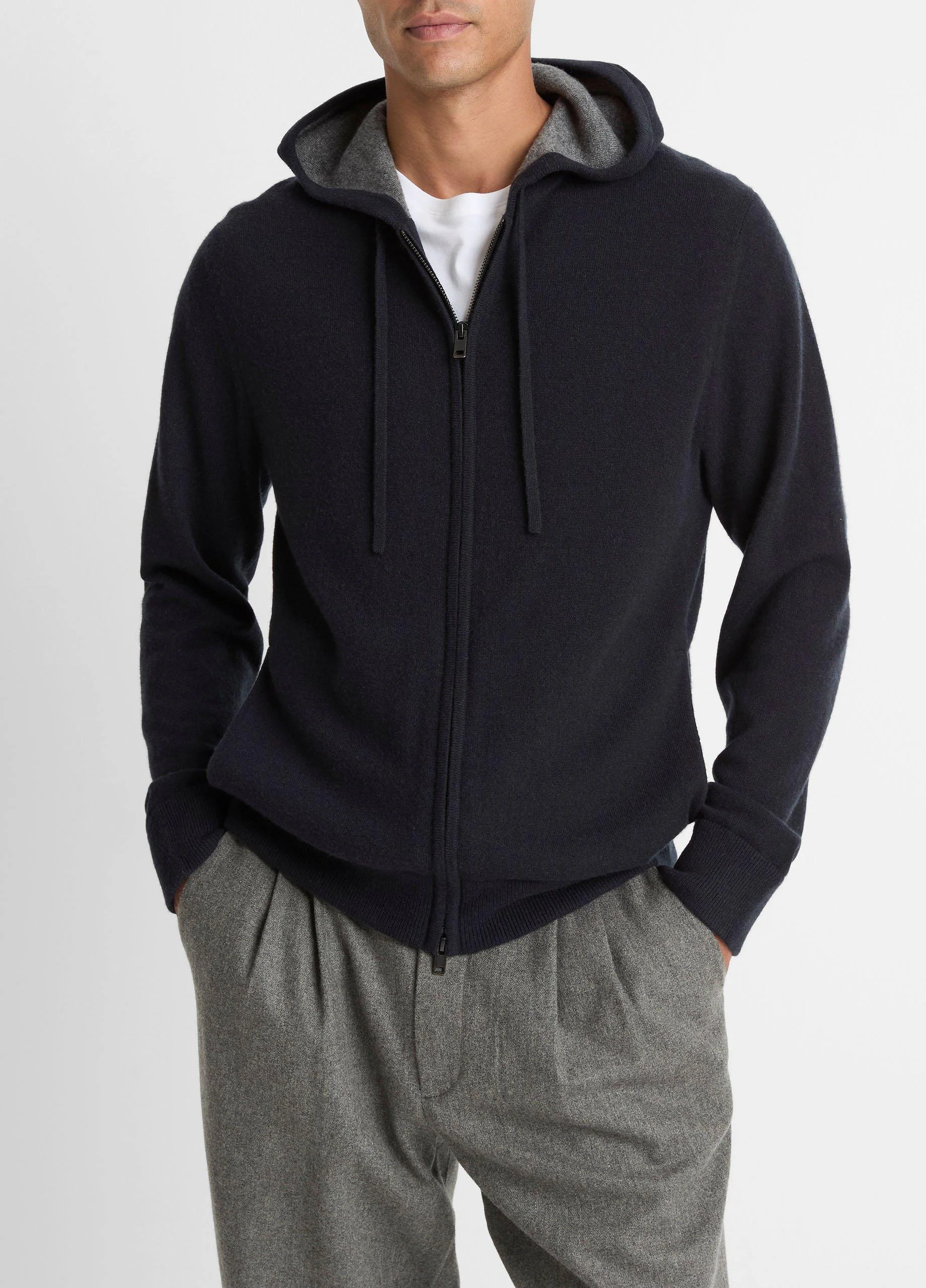 Cashmere Zip-Front Hoodie - 1