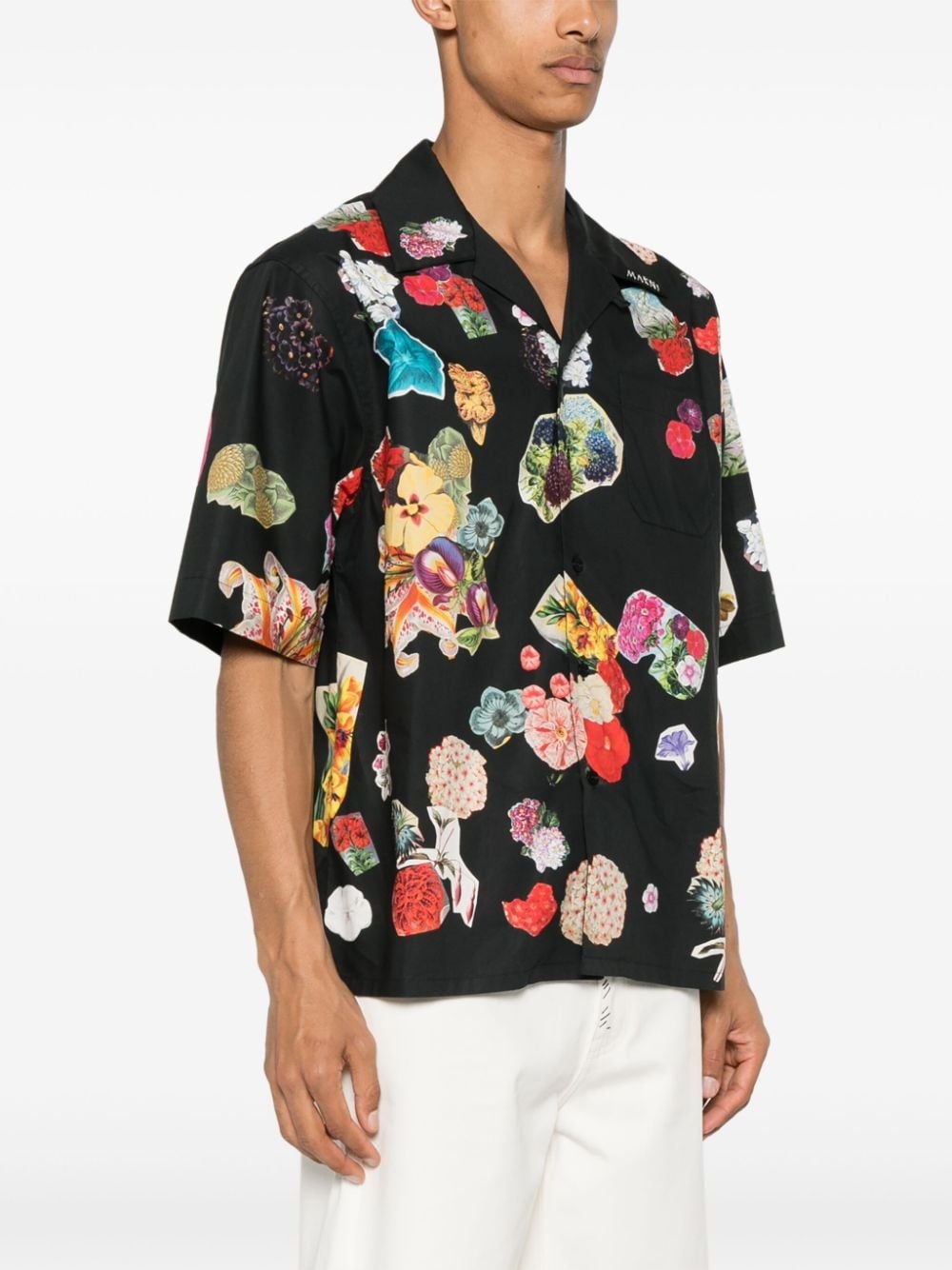 floral-print cotton shirt - 3