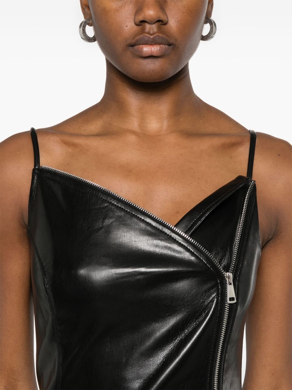 faux-leather mini dress - 5